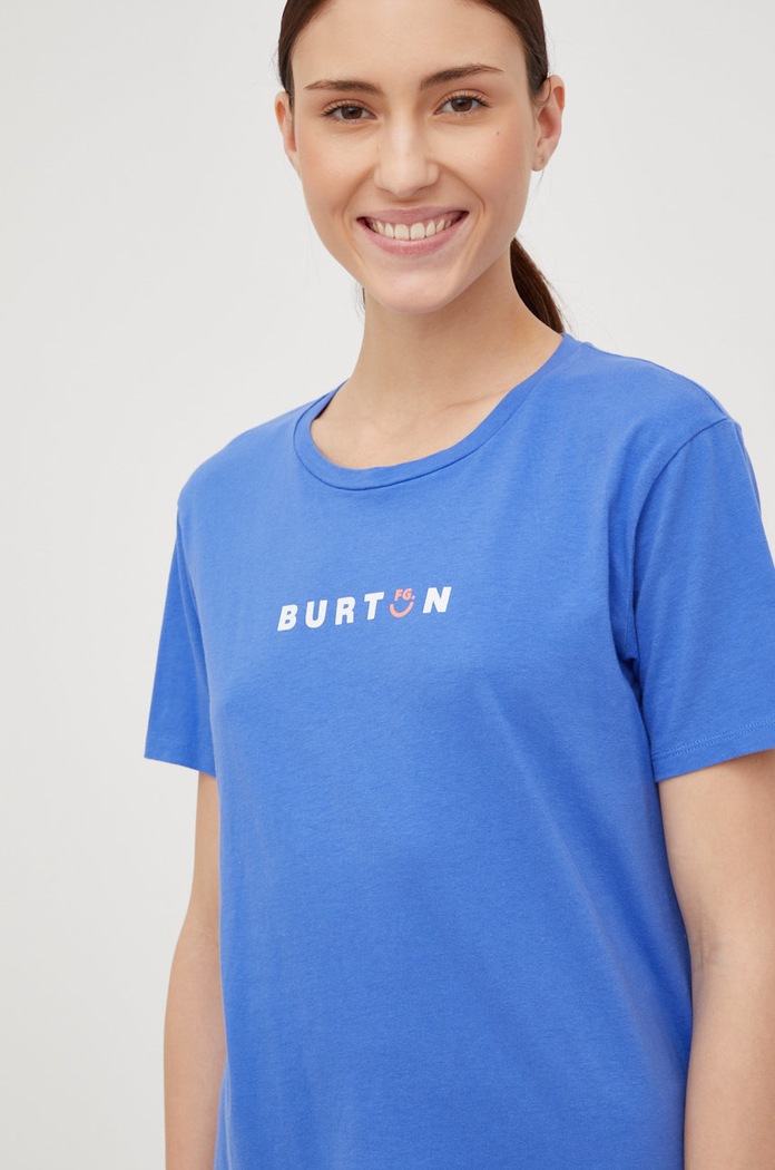 Bavlněné tričko Burton kulatý modrá 23478100401