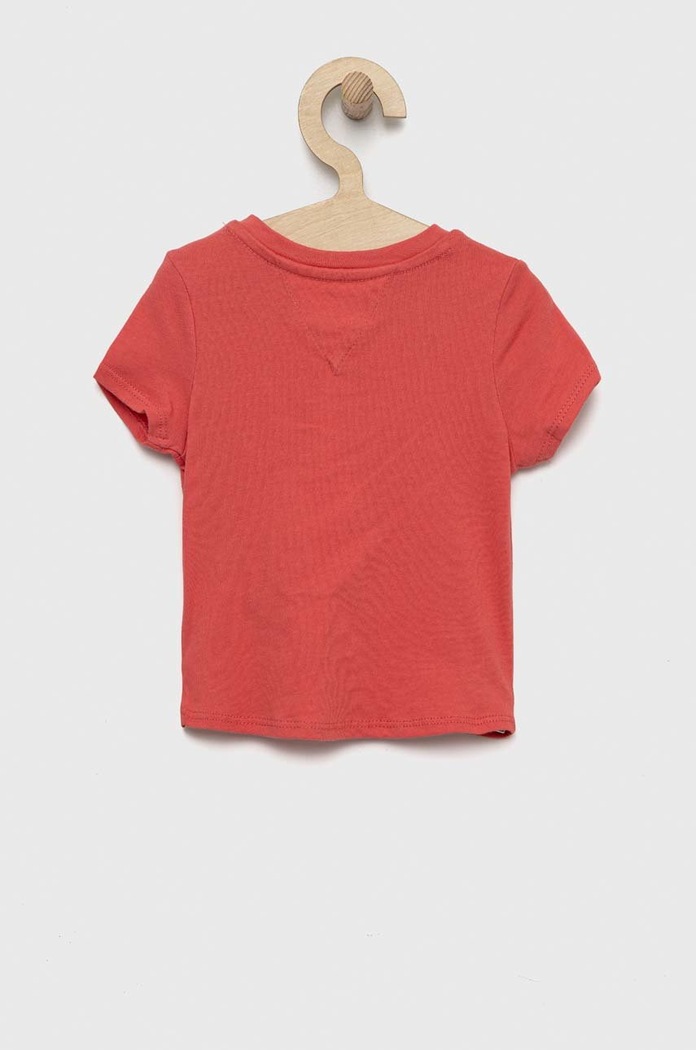 Dětské bavlněné tričko Tommy Hilfiger KG0KG05242.9BYY růžová AW22