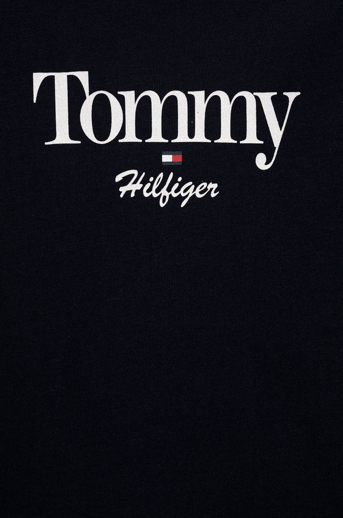 Dziewczynka Tommy Hilfiger t-shirt bawełniany dziecięcy KG0KG06821.9BYY granatowy