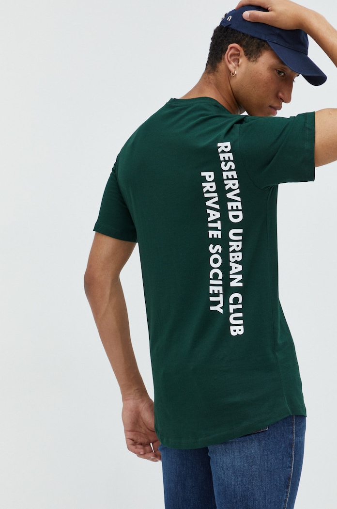 Jack & Jones t-shirt bawełniany nadruk zielony 12211431.PineGrove
