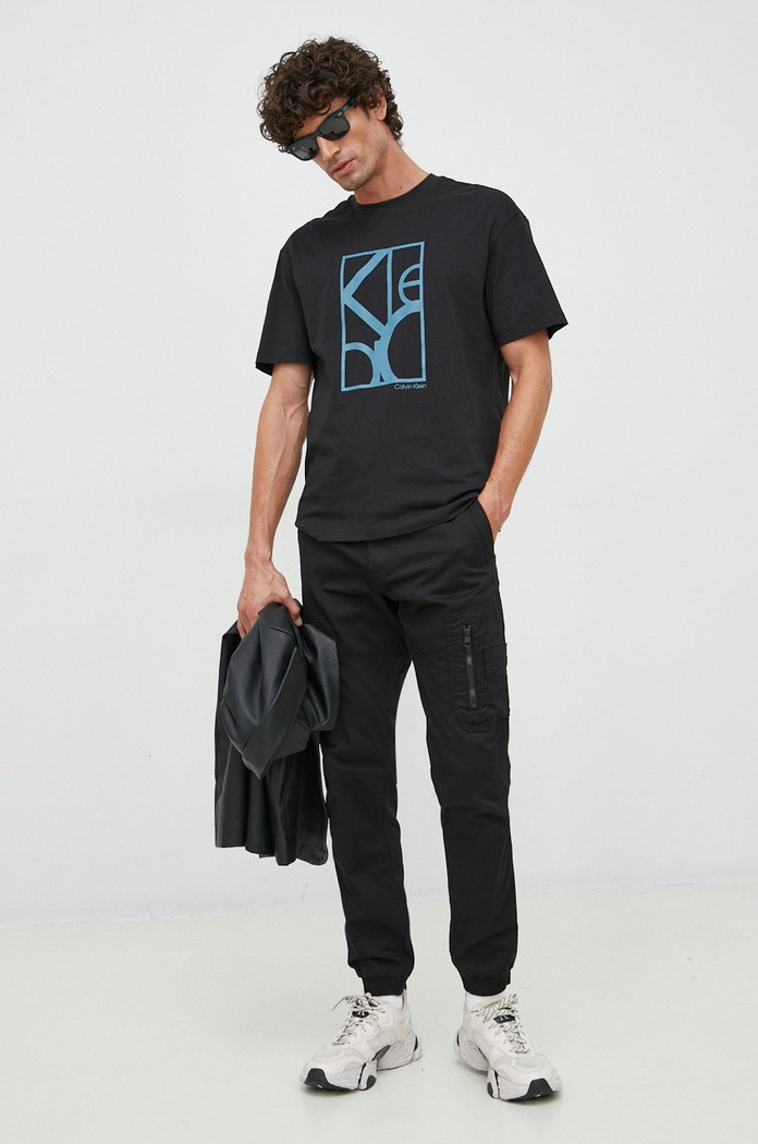 Bavlněné tričko Calvin Klein K10K109793.9BYY černá AW22