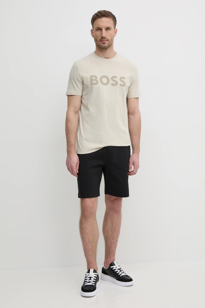 Бавовняна футболка BOSS Orange BOSS ORANGE Thinking 1 50481923 бежевий AW25