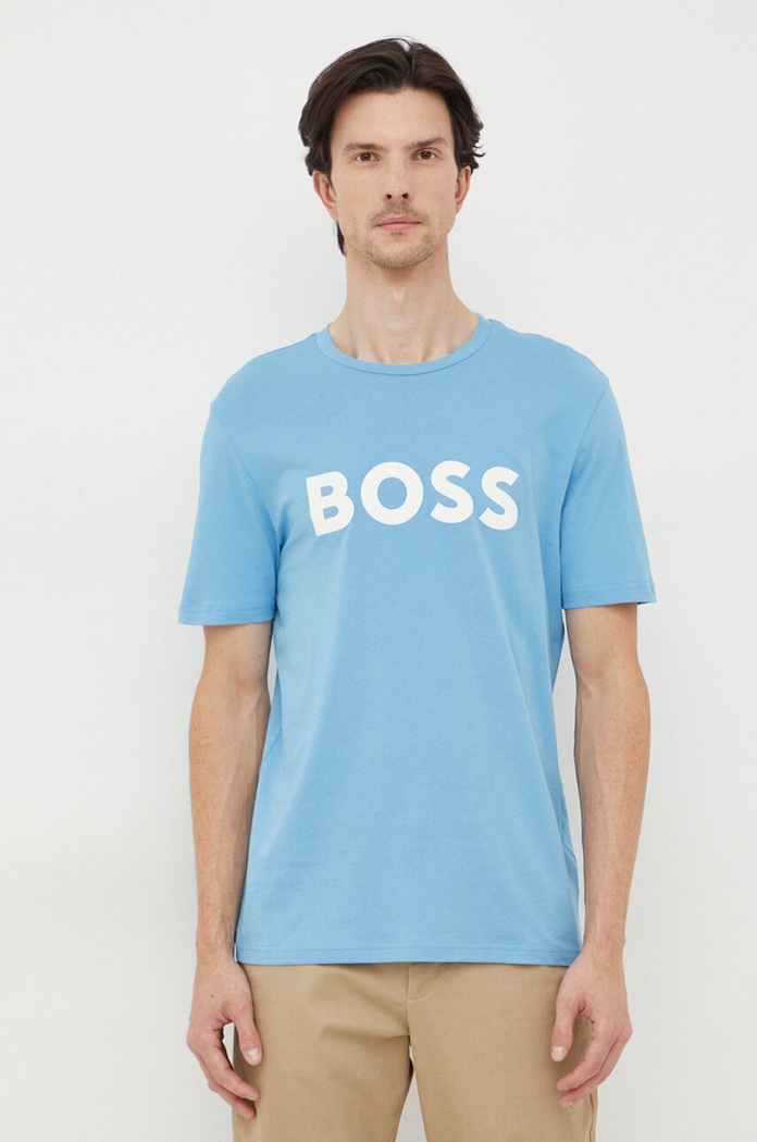 Βαμβακερό μπλουζάκι BOSS BOSS CASUAL Gelio-C_Sz40 βαμβάκι μπλε 50481923