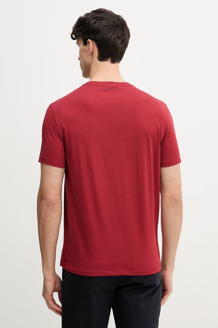Odzież Armani Exchange T-shirt męski bawełniany 8NZTCK.Z8H4Z czerwony