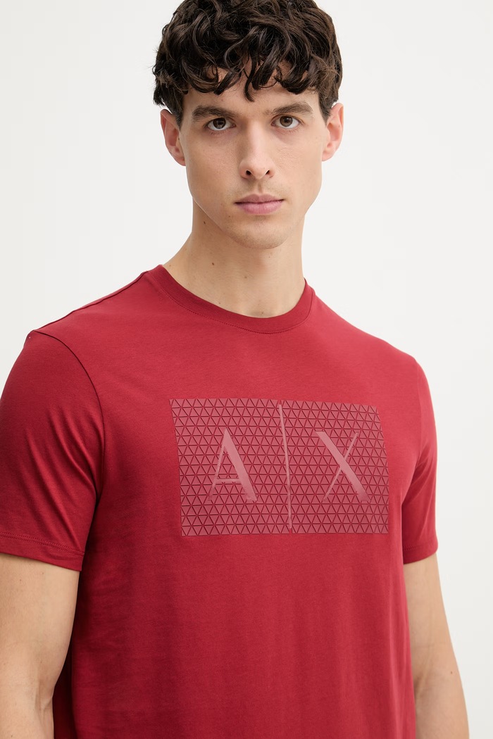 Armani Exchange T-shirt męski bawełniany czerwony 8NZTCK.Z8H4Z