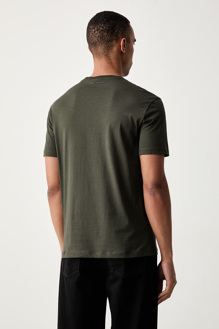 Odzież Armani Exchange T-shirt męski bawełniany 8NZTCK.Z8H4Z zielony