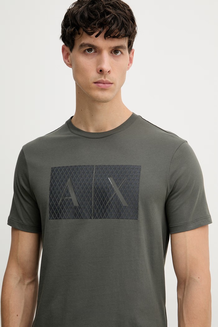 Armani Exchange T-shirt męski bawełniany zielony 8NZTCK.Z8H4Z