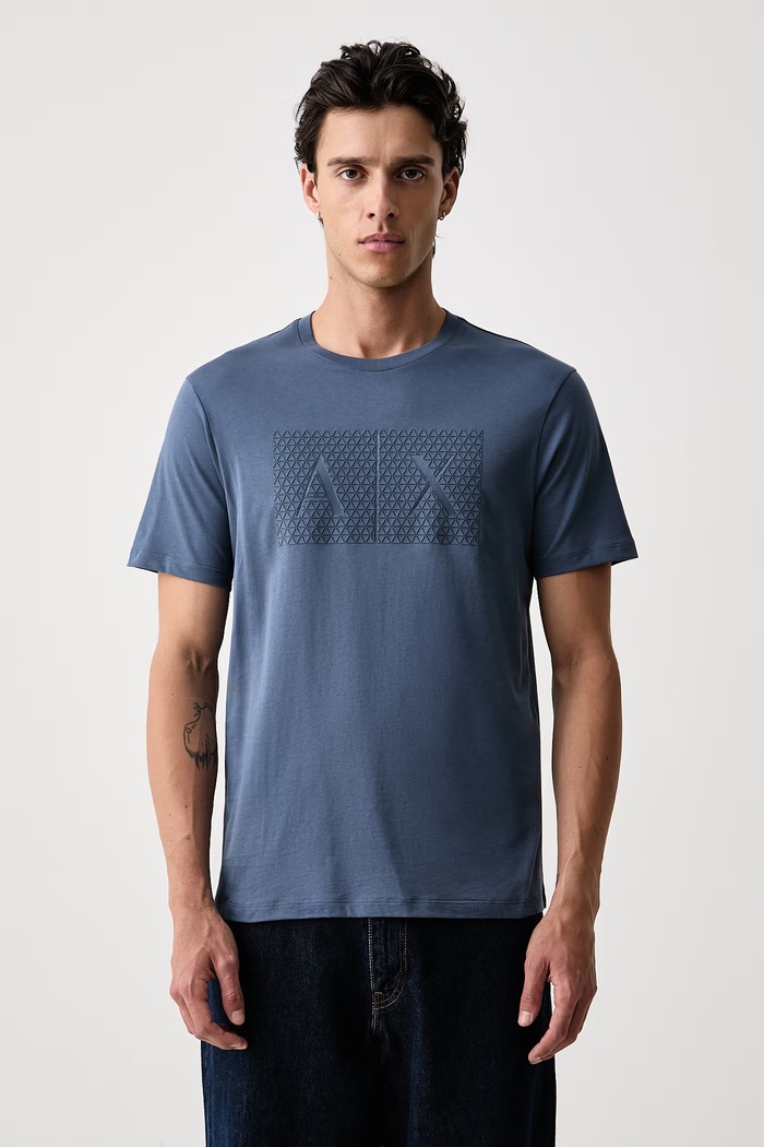 Armani Exchange tričko pánské bavlněné modrá 8NZTCK.Z8H4Z