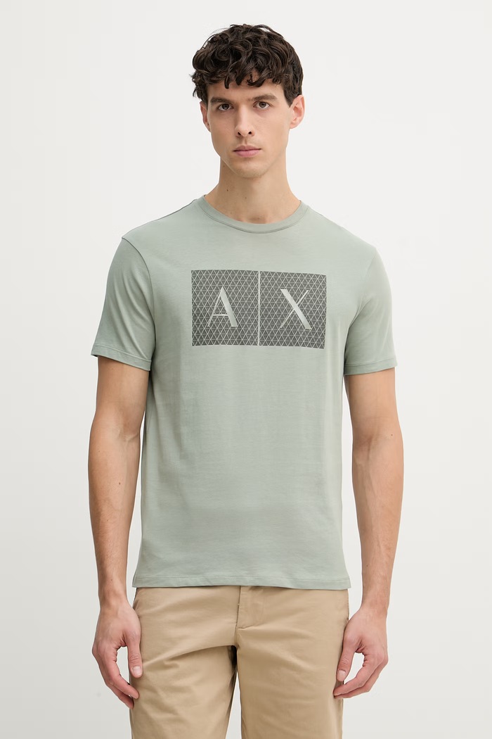 Armani Exchange majica za muškarce od pamuka zelena 8NZTCK.Z8H4Z