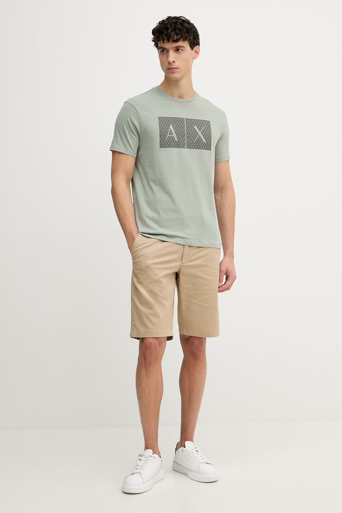 Armani Exchange majica za muškarce od pamuka 8NZTCK.Z8H4Z zelena SS26