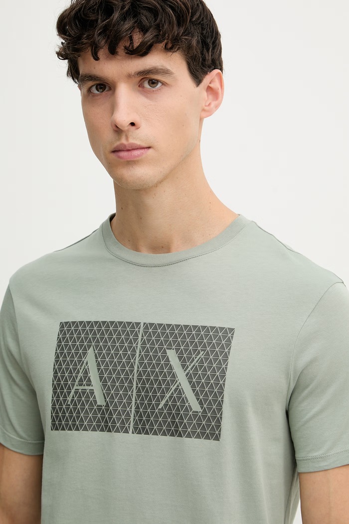 Armani Exchange majica za muškarce od pamuka zelena 8NZTCK.Z8H4Z