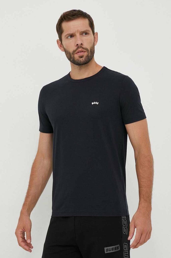 BOSS Green t-shirt bawełniany bawełna granatowy 50469062