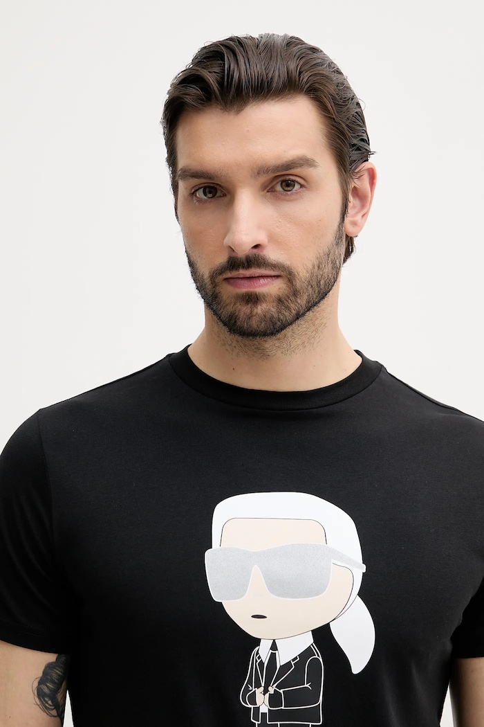 Karl Lagerfeld t-shirt bawełniany 500251.755071 czarny 500251.755071