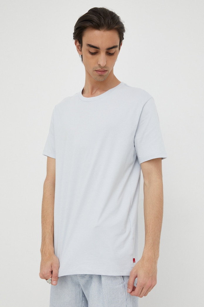 Levi's tricou din bumbac uni albastru 79541.0030