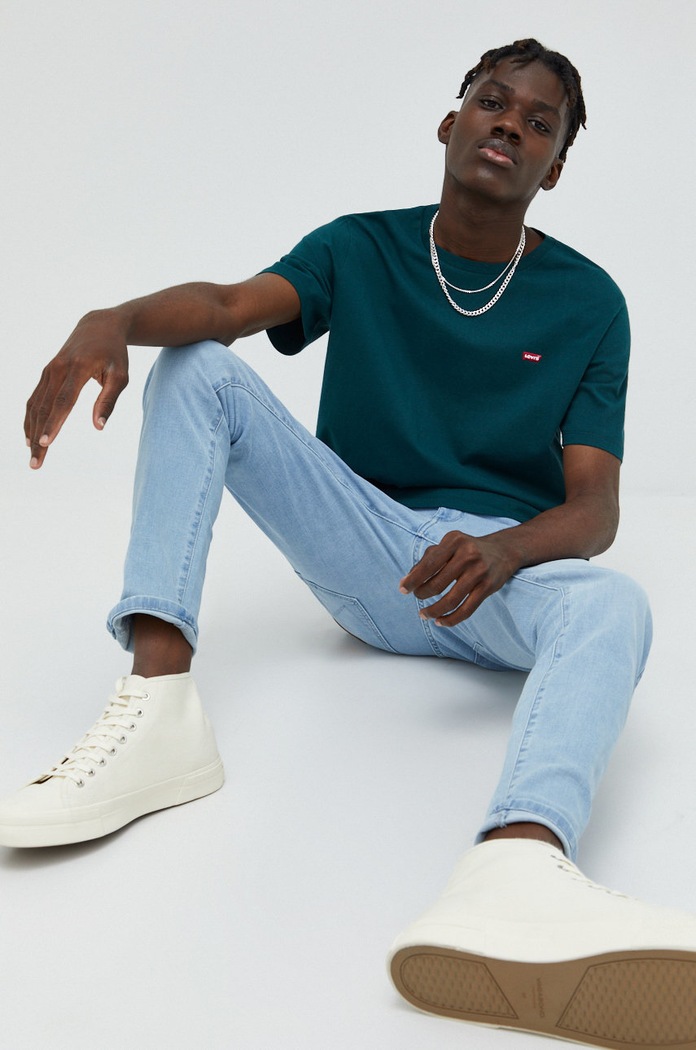 Levi's T-shirt bawełniany SS ORIGINAL HM 56605.0140 zielony AW22