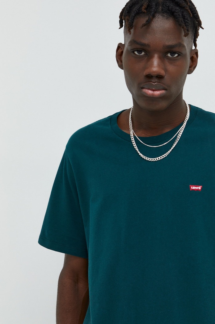 T-shirt bawełniany SS ORIGINAL HM Levi's 56605.0140 zielony