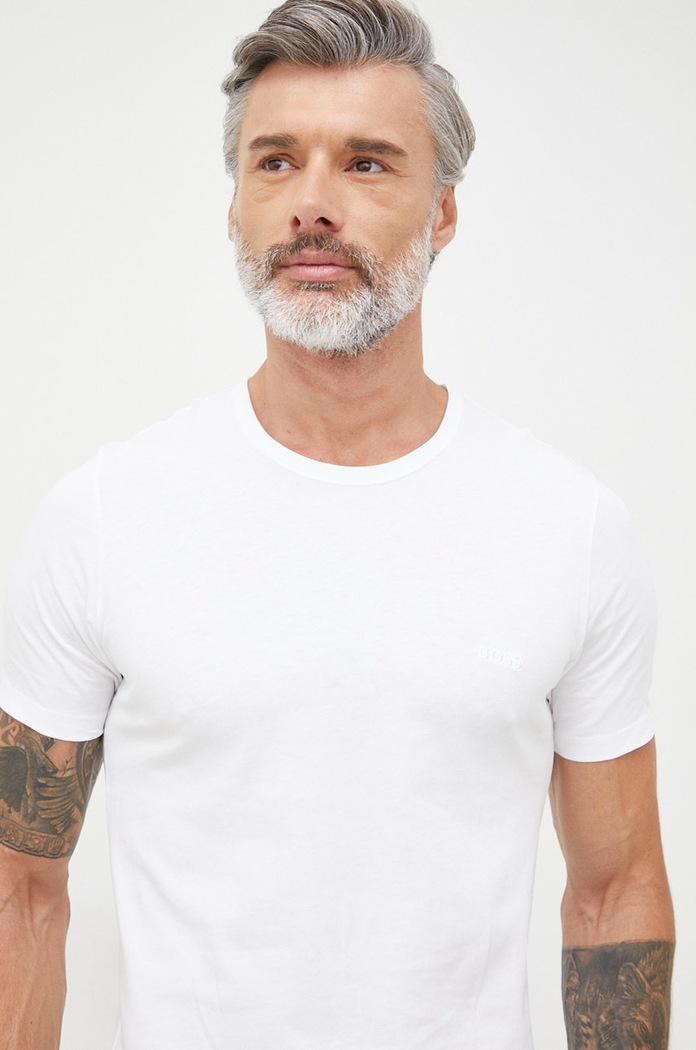 Bavlněné tričko BOSS TShirt RN 3P Classic bílá 50475284