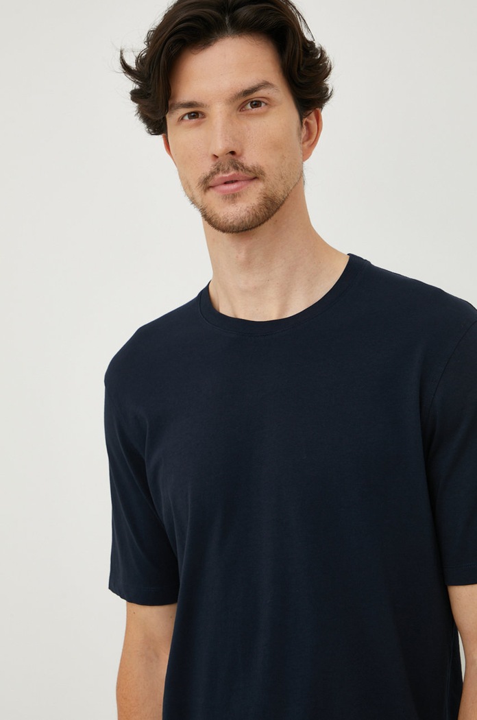 Sisley tricou din bumbac bleumarin 3I1XS101J.06U
