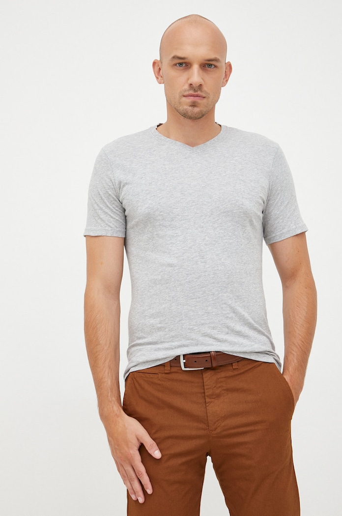 United Colors of Benetton памучна тениска 3U53J4231.501 сив AW22