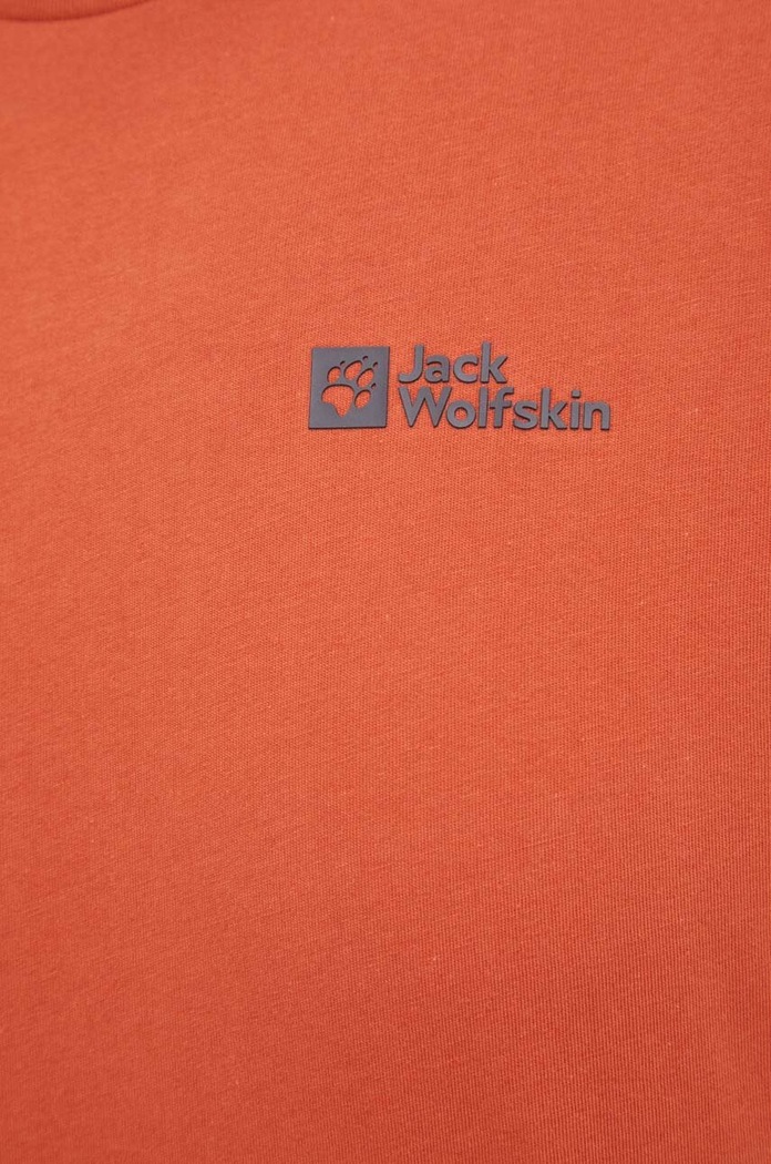 Bombažna kratka majica Jack Wolfskin Essential 1808382 rdeča