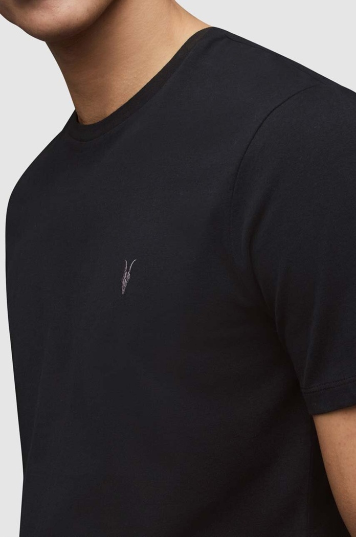 Βαμβακερό μπλουζάκι AllSaints 3-pack μαύρο MD130M