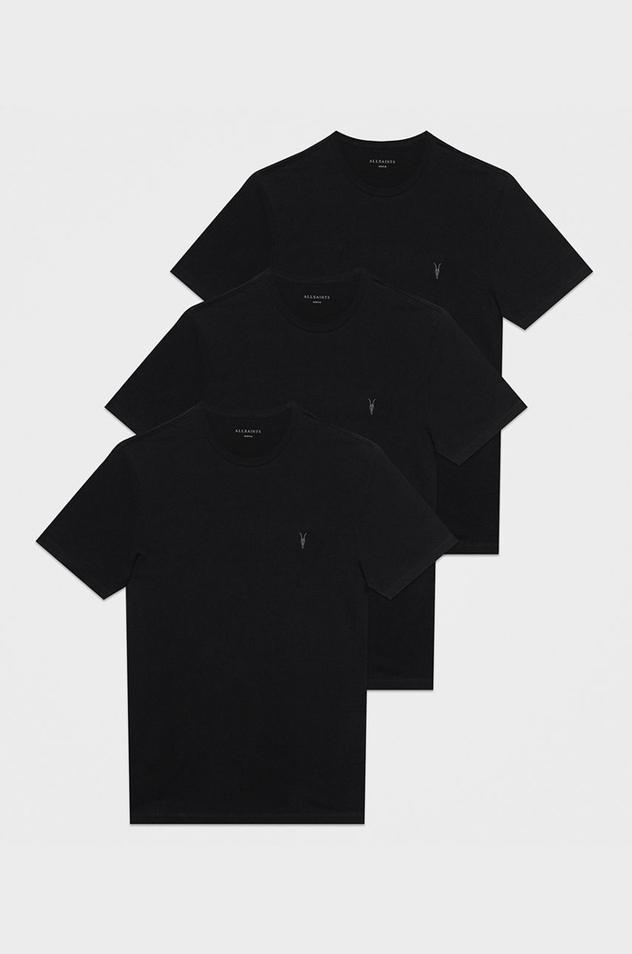 Βαμβακερό μπλουζάκι AllSaints 3-pack MD130M