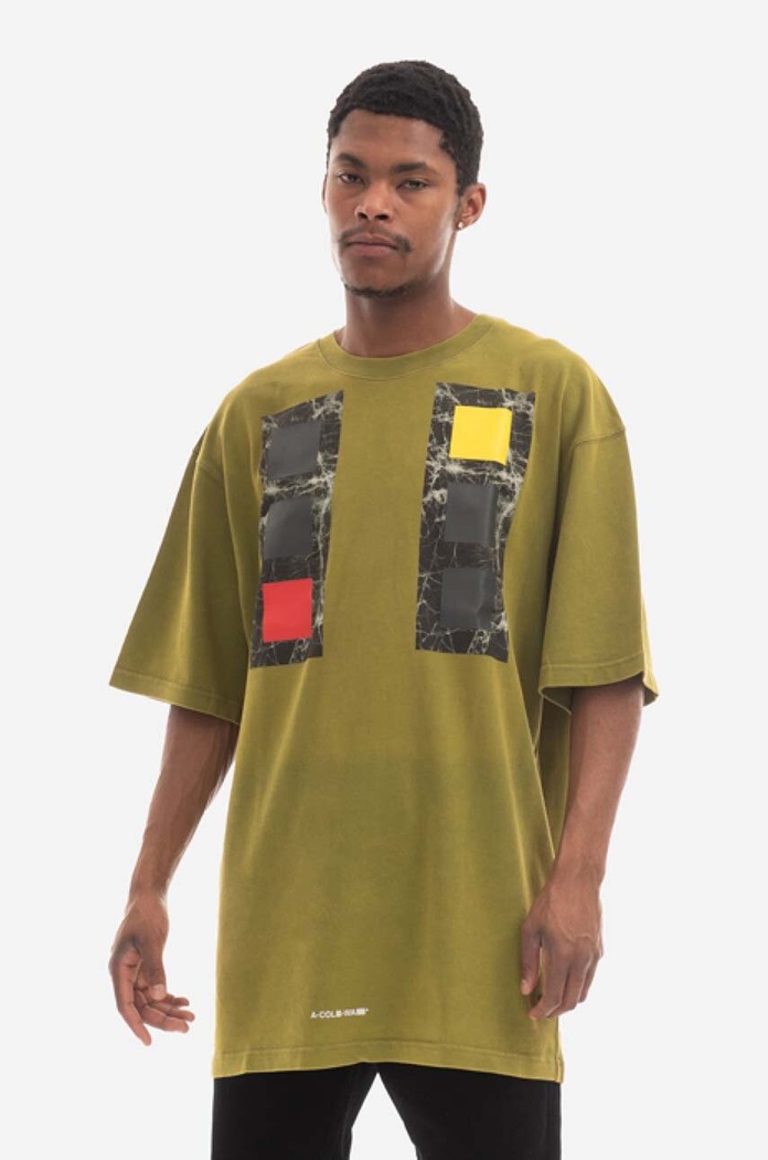 A-COLD-WALL* tricou din bumbac cu modele verde ACWMTS097