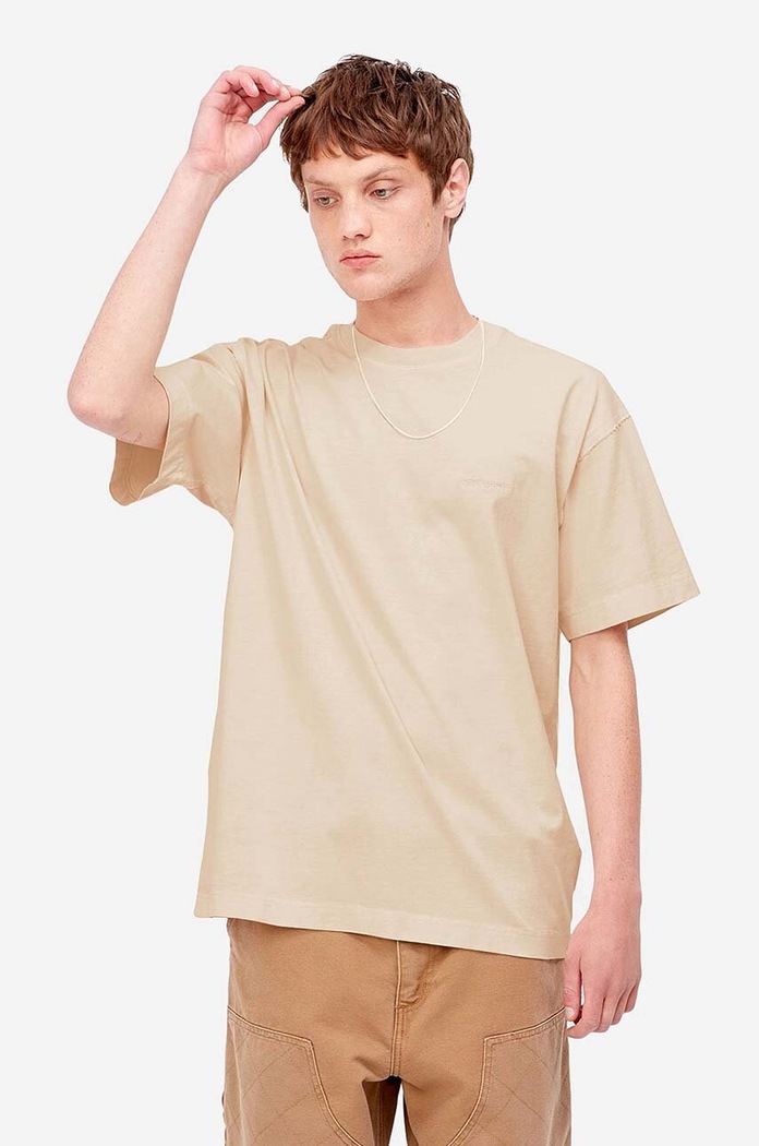 Carhartt WIP cotton T-shirt Carhartt WIP S/S Marfa T-shirt I030669 ARTICHOKE cotton beige I030669