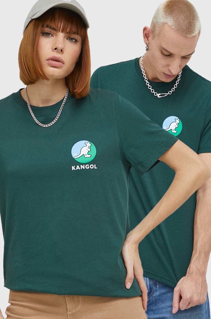 Pamučna majica Kangol pamuk tirkizna KAF22UTS220