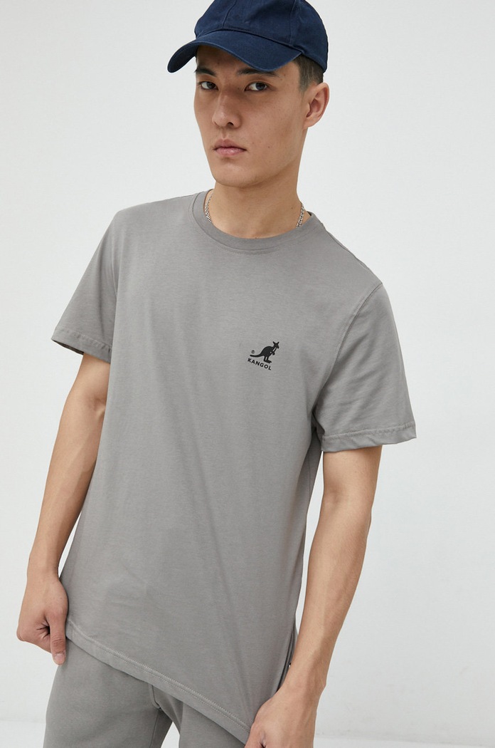 Kangol t-shirt bawełniany KAF22UTS219 szary AW22