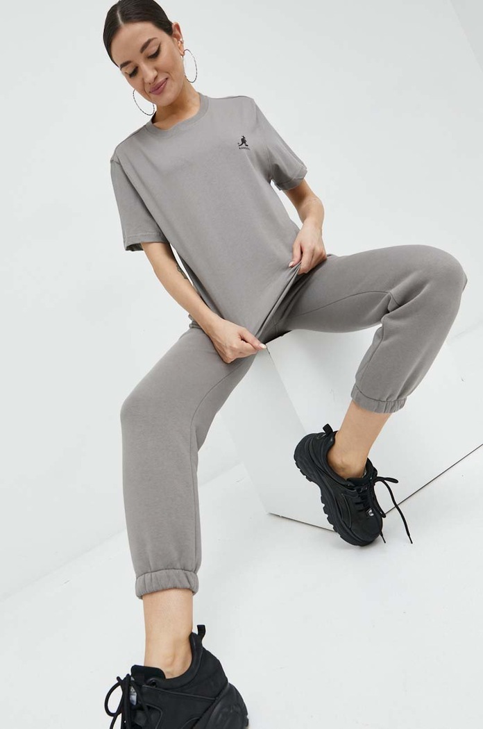 Kangol t-shirt bawełniany KAF22UTS219 szary