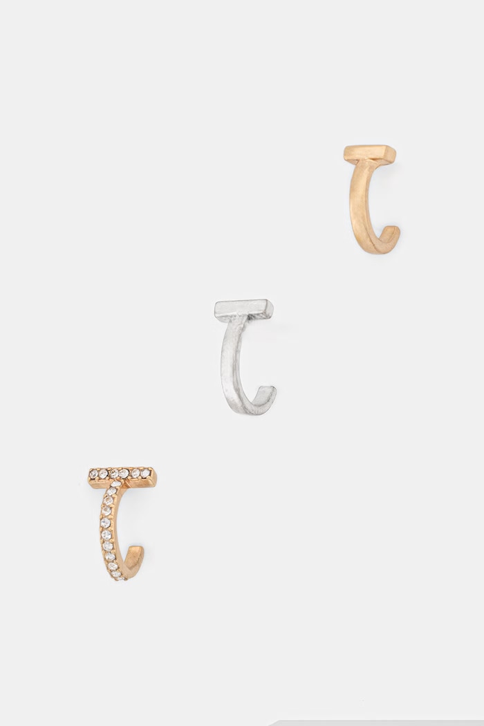 AllSaints cercei pentru femei din metal pachet de 3 argintiu 434703MUL119