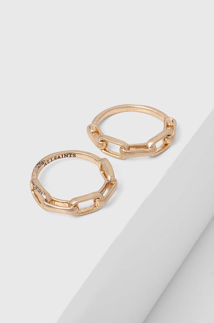 Prstýnky AllSaints 2-pack 2-pack zlatá 434751BRS711
