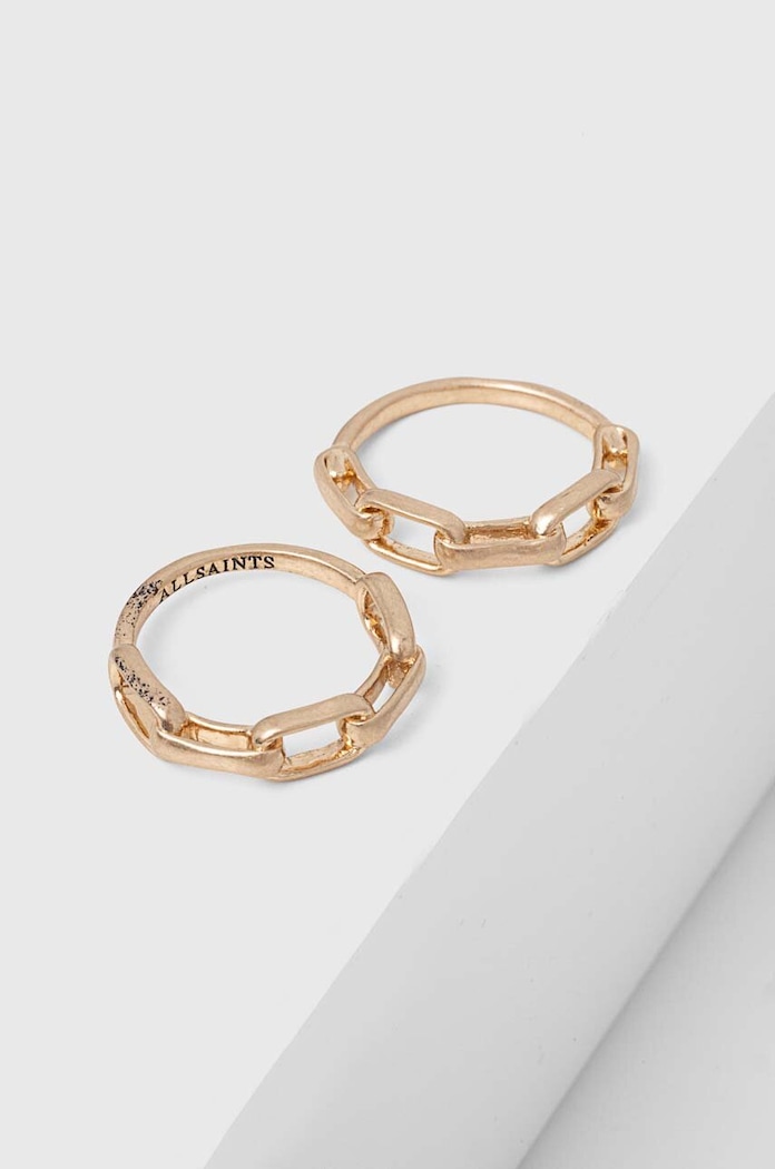 Prstýnky AllSaints 2-pack 2-pack zlatá 434751BRS711