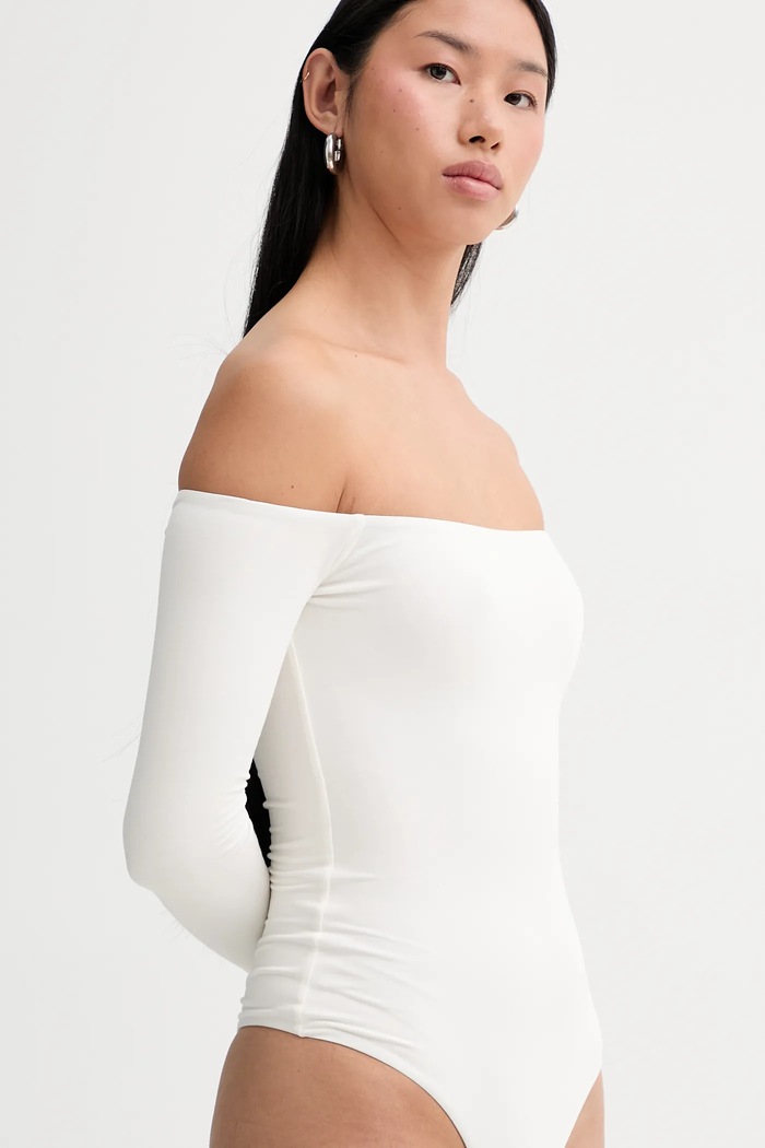 Body Saint Body OFF SHOULDR BODYSUIT bílá SB.318