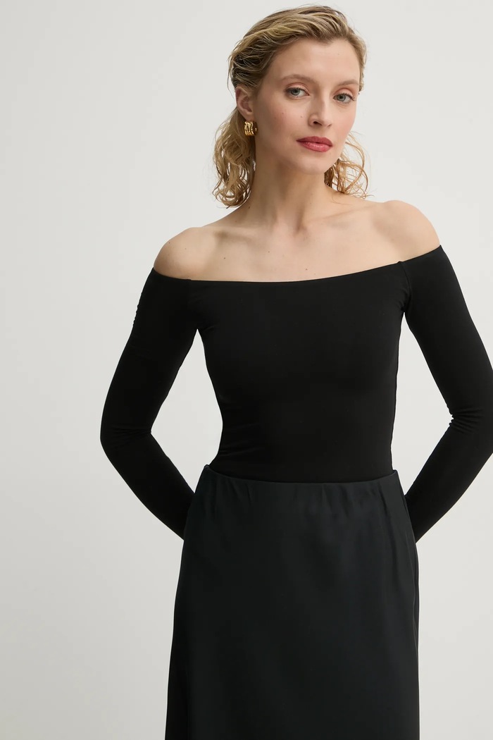 Body Saint Body OFF SHOULDR BODYSUIT slim černá SB.318