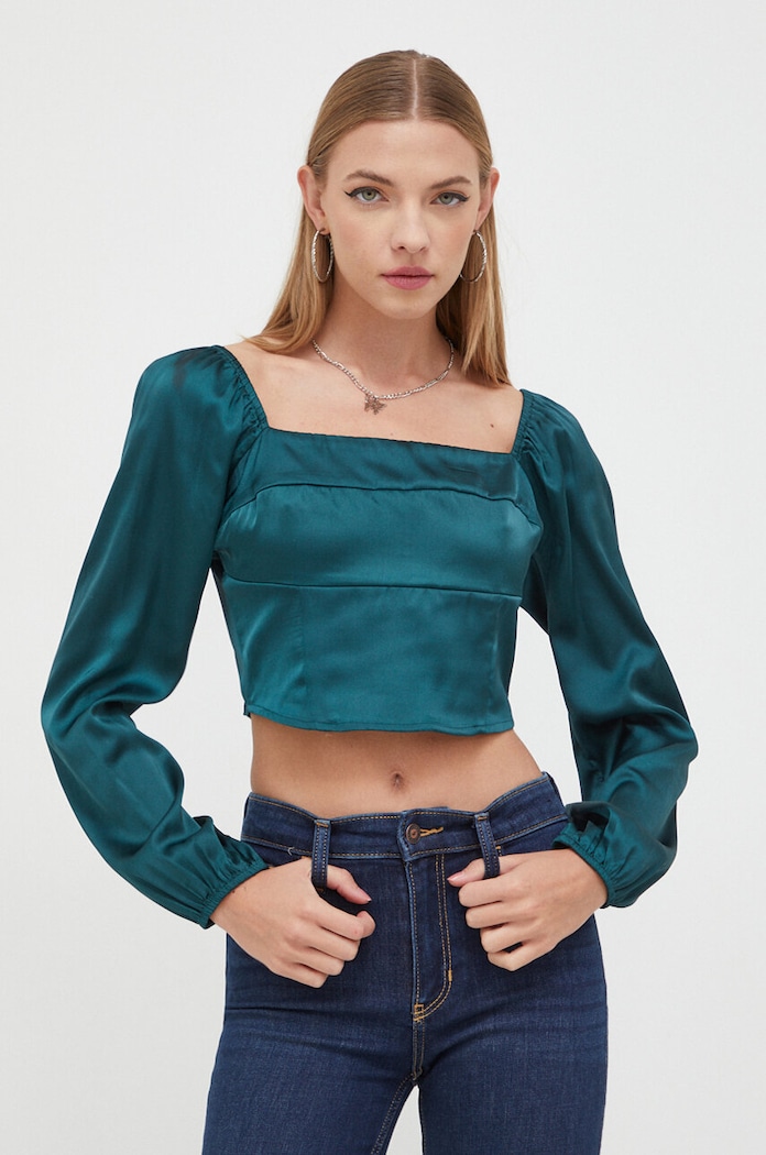 Μπλουζάκι Hollister Co. μακρύ πράσινο KI340.3204.300