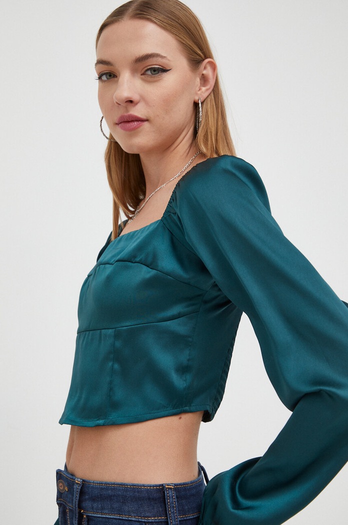 Μπλουζάκι Hollister Co. πράσινο KI340.3204.300