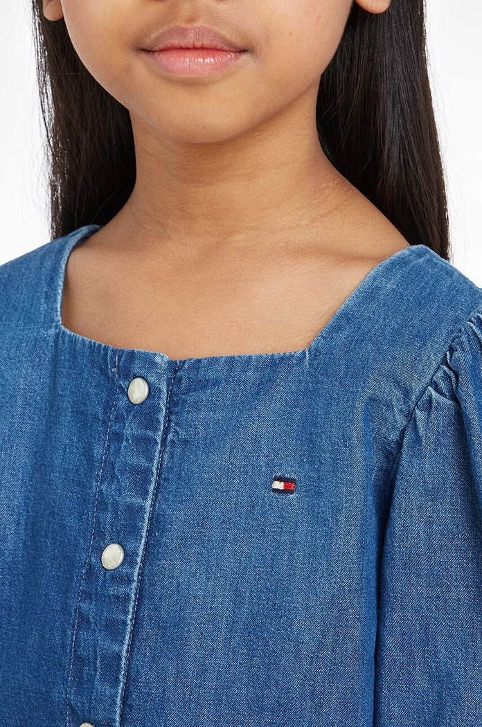 Dětská riflová košile Tommy Hilfiger KG0KG07618.128.176.9BYX modrá