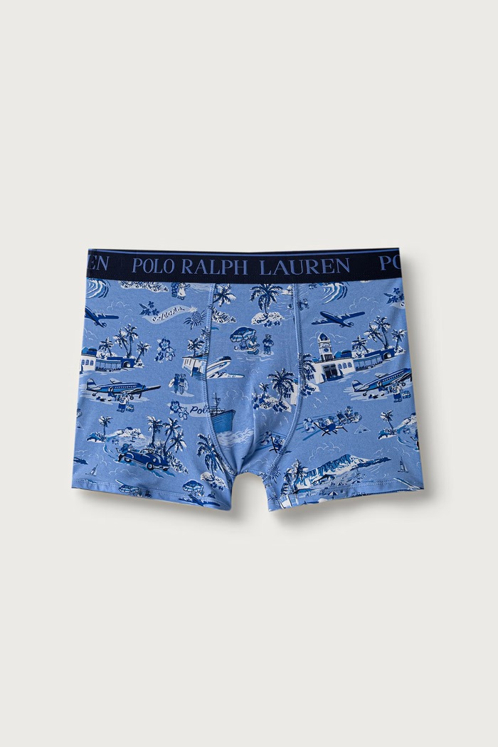 Chłopiec Polo Ralph Lauren Bokserki dopasowane dziecięce bawełniane z elastanem 3-pack 9P5015 niebieski