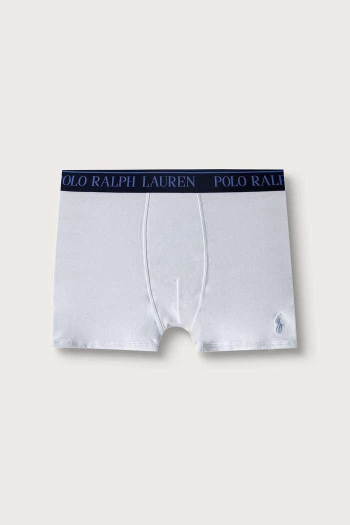 Bokserki dopasowane dziecięce bawełniane z elastanem 3-pack Polo Ralph Lauren 9P5015 niebieski