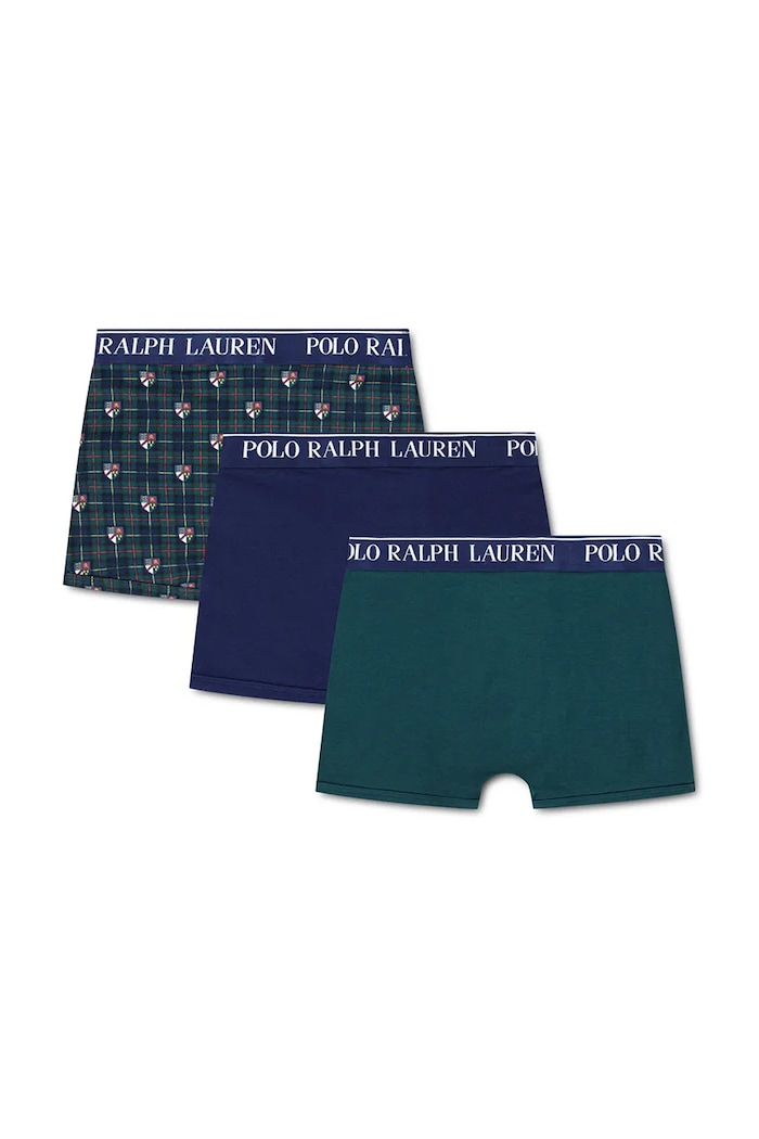 Polo Ralph Lauren priliehavé boxerky detské bavlnené s elastanom 3-pak 9P5015 zelená AA00