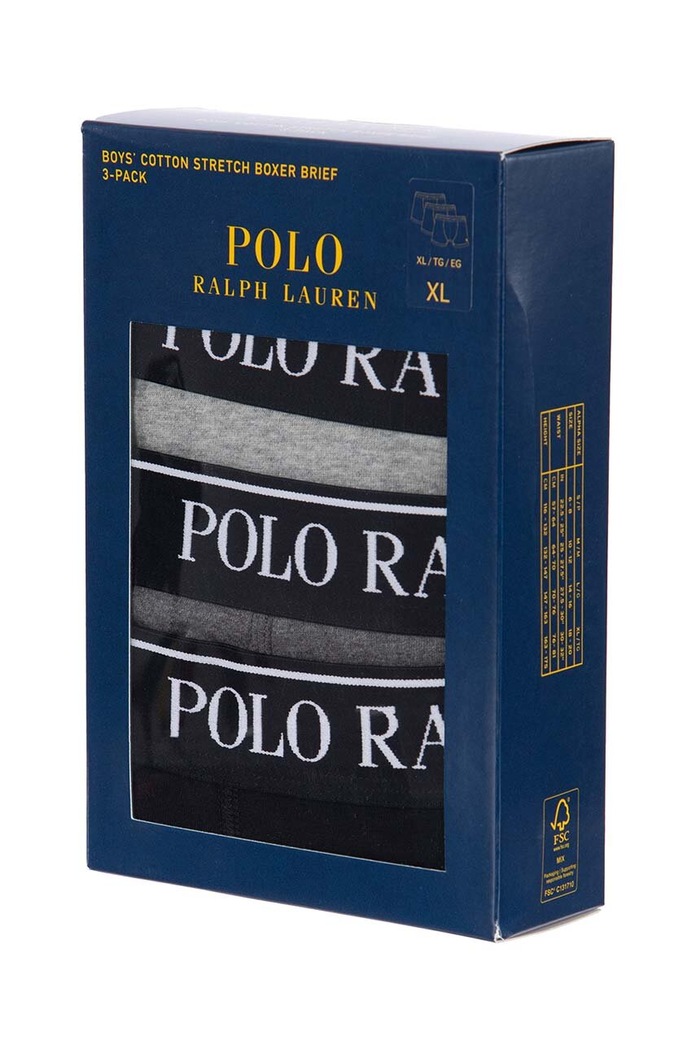 Polo Ralph Lauren εφαρμοστά μποξεράκια Παιδικά βαμβάκι με ελαστάν 3-pack 9P5015 γκρί AA00