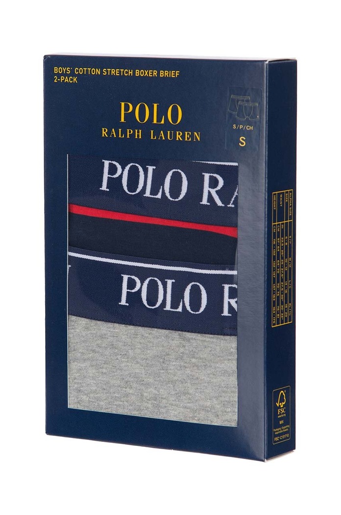 Fiú Polo Ralph Lauren gyerek boxer 2 db 9P5016 szürke