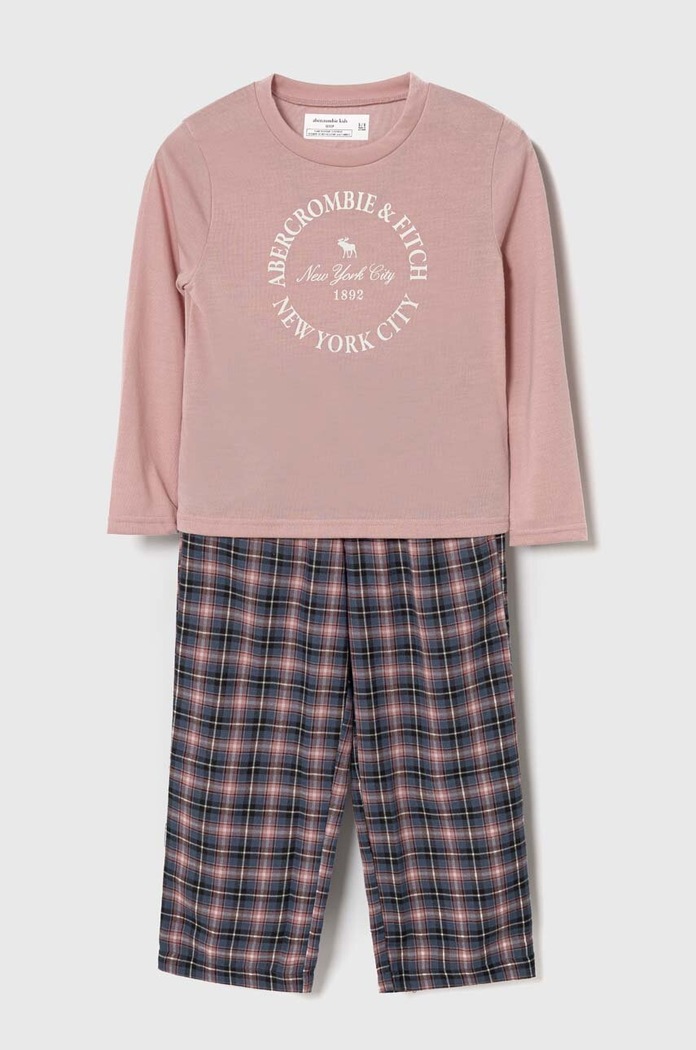 Abercrombie & Fitch piżama dziecięca wzorzyste różowy KI246.3000