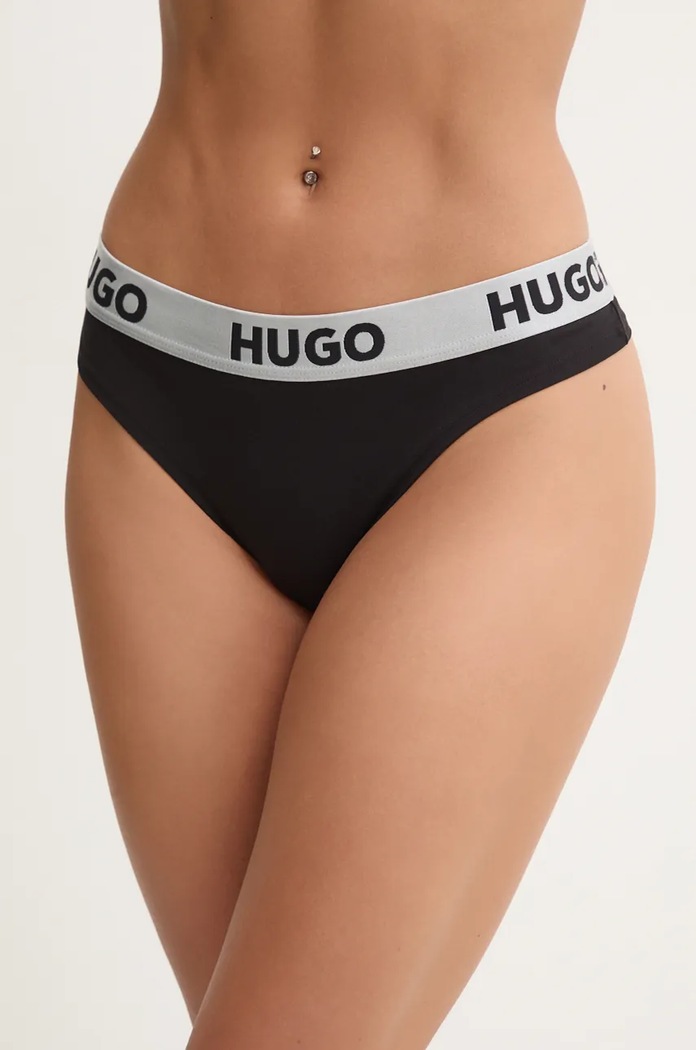 HUGO stringi melanż czarny 50480166