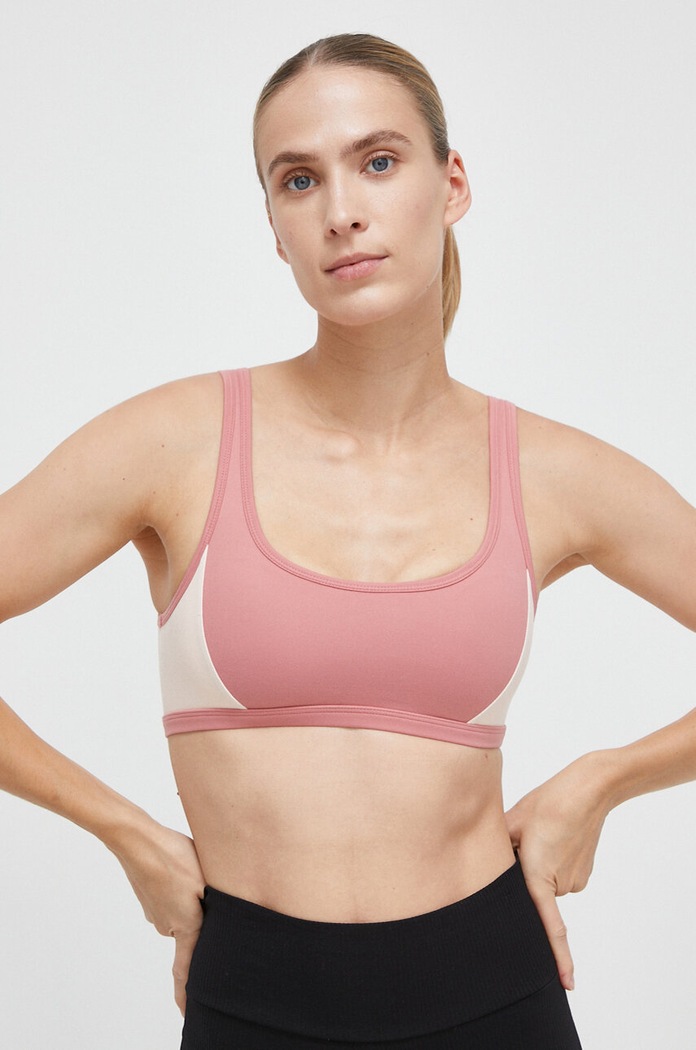 Sportovní podprsenka Roxy Heart Into It Colorblock jemně vyztužené růžová ERJKT04058