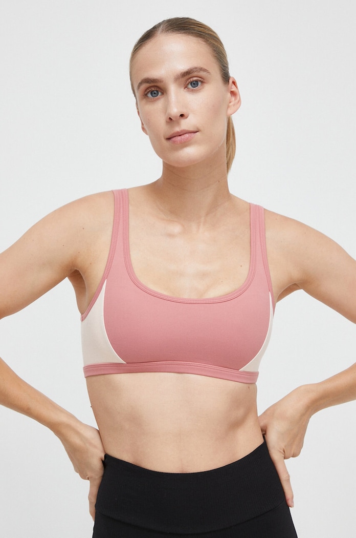 Sportovní podprsenka Roxy Heart Into It Colorblock jemně vyztužené růžová ERJKT04058