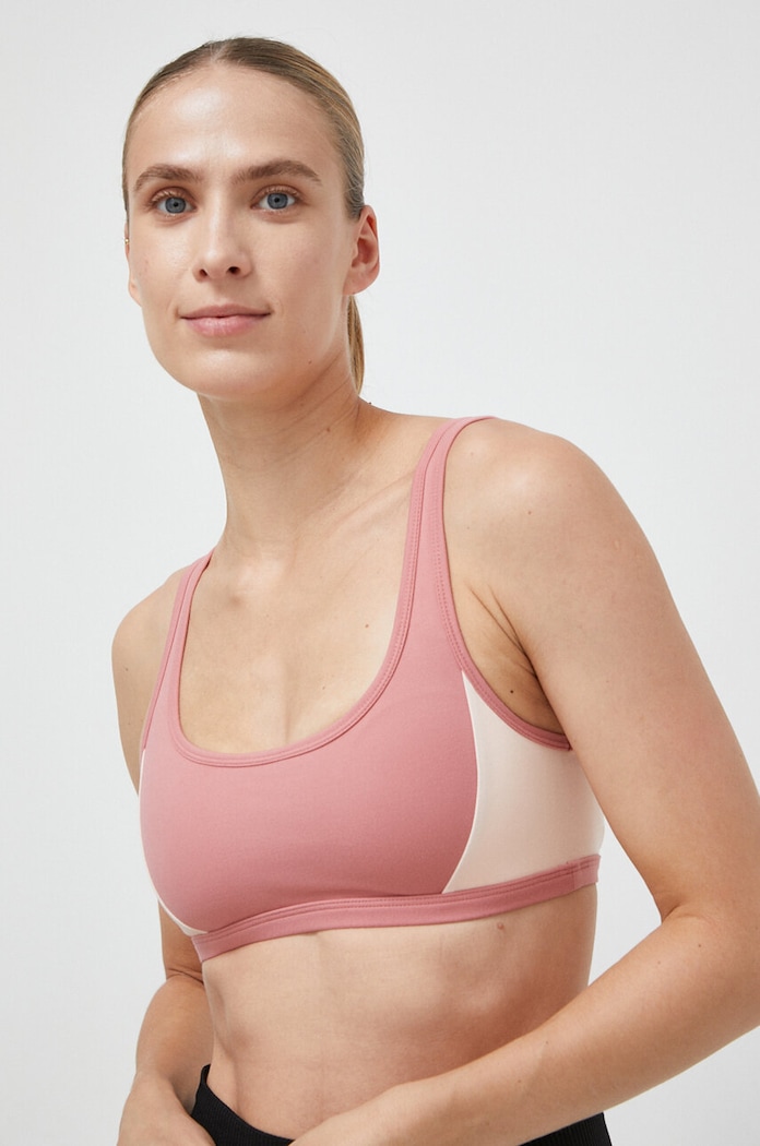 Sportovní podprsenka Roxy Heart Into It Colorblock růžová ERJKT04058