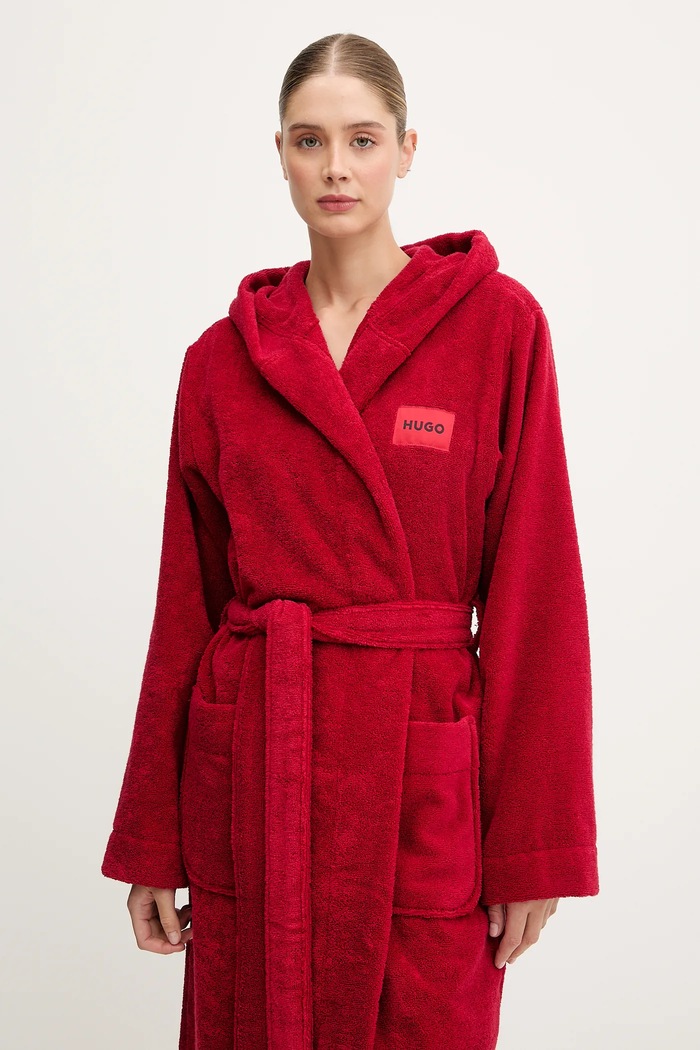 HUGO halat TERRY_HOODED GOWN rosu 50502744